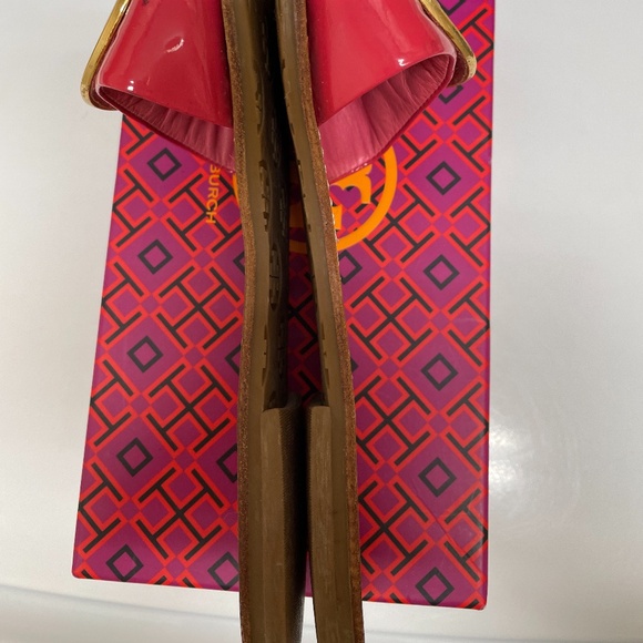 Tory burch pink patent leather slides size 7 - Picture 5 of 11